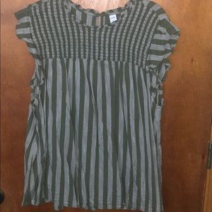 Green Striped Sleeveless Top